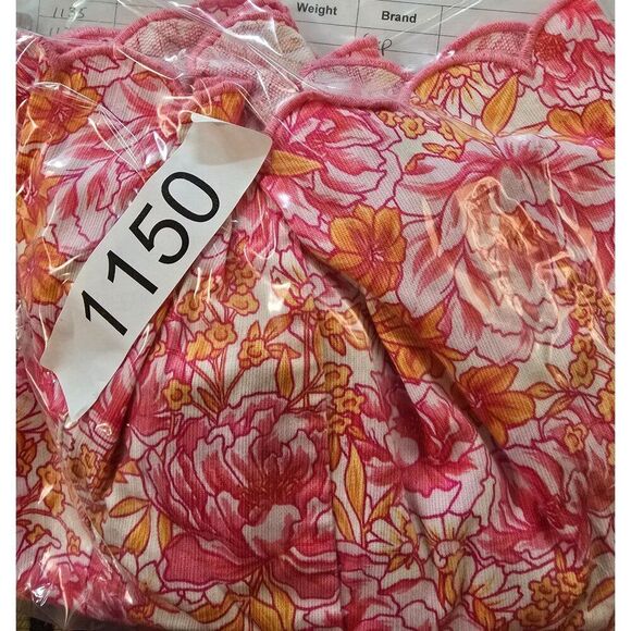 Tommy Bahama Girls Floral Dress Pink Orange Scalloped Hem Sleeveless Back Button - Picture 11 of 11